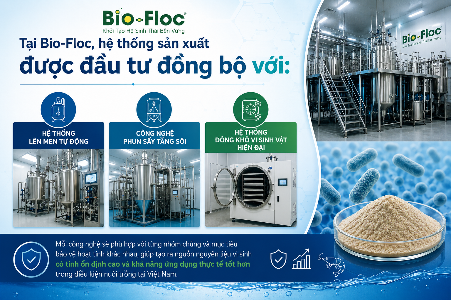 nguyên liệu vi sinh nguyên liệu vi sinh thủy sản nhà máy sản xuất vi sinh chủng vi sinh bản địa