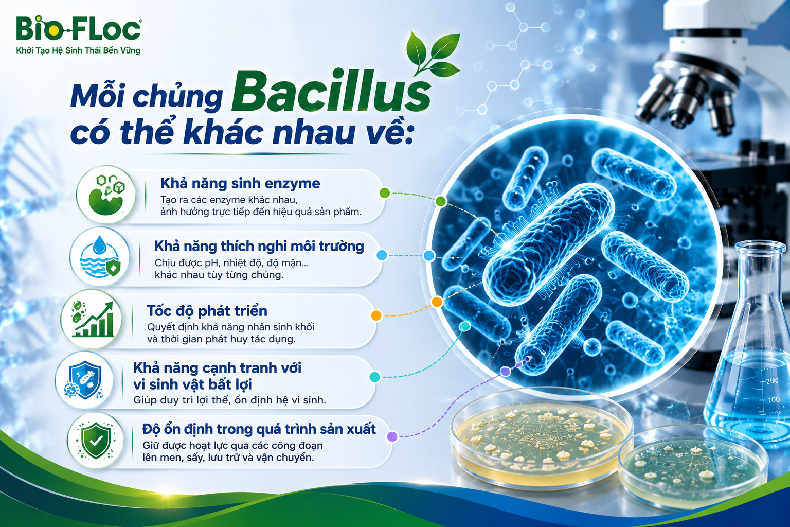 chủng Bacillus
Bacillus subtilis
Bacillus clausii
hoạt tính sinh học Bacillus
nguyên liệu Bacillus
vi sinh Bacillus
