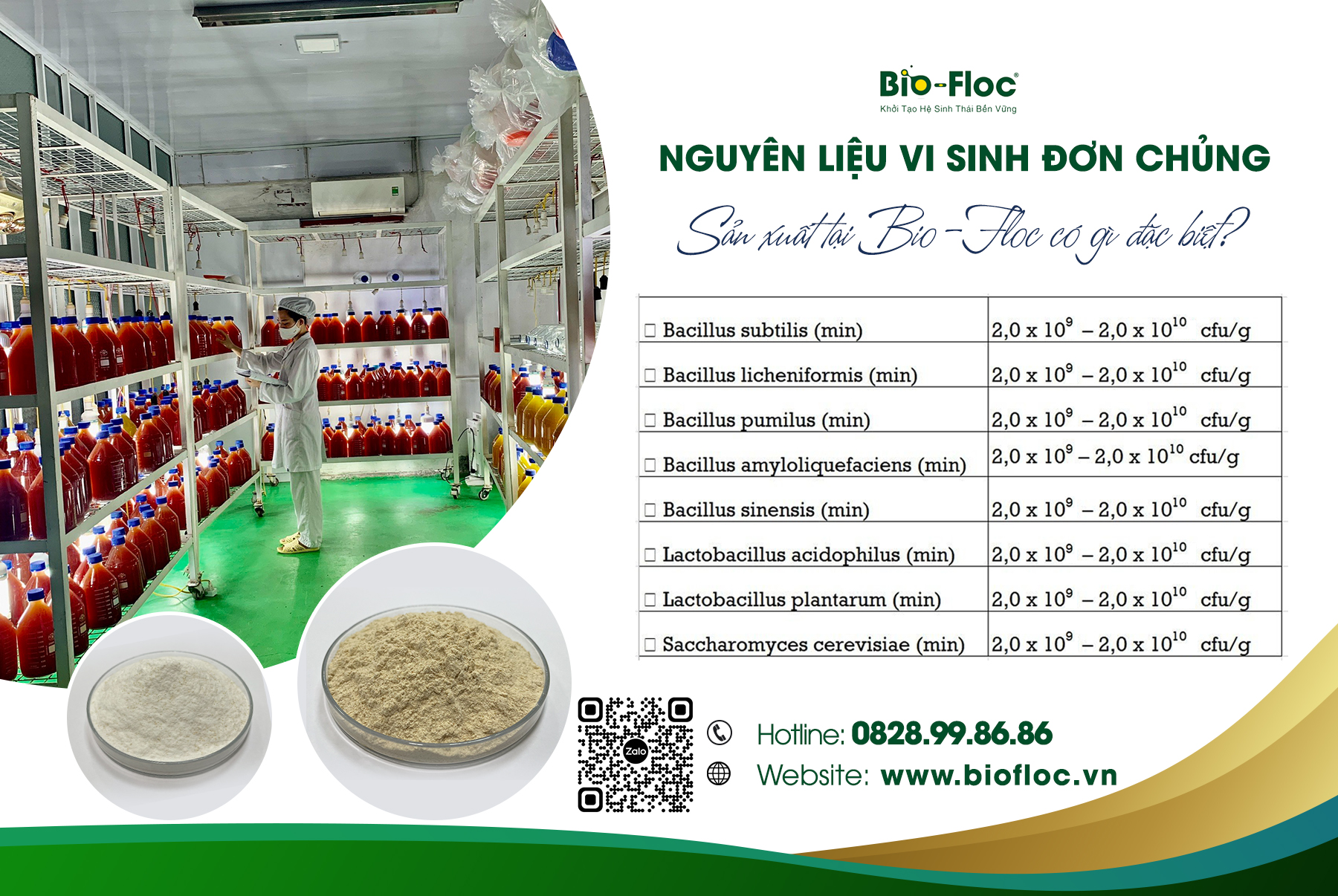 nguyên liệu vi sinh đơn chủng
